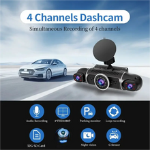 Load image into Gallery viewer, Car camera 3 inch car recorder left and right 4 channels 4 screens, 24 hours for the vehicle to record parking monitoring, multi
