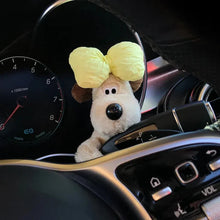 Load image into Gallery viewer, Plush Puppy Car Wiper Decoration - Kawaii Bowknot Dog Ornament for Auto Interior Accessories
