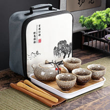 Load image into Gallery viewer, Portable Chinese Kung Fu Travel Tea Set with Carrying Bag &amp; Gaiwan
