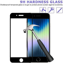 Load image into Gallery viewer, 3PCS Full Cover Tempered Glass For iPhone SE  2022 2020 7 8 Plus Screen Protector Black Edge On iPhone SE3 SE2 Protective Glass Anti Fingerprint Film Screen Protector for iPhone
