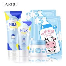 Load image into Gallery viewer, Milk Skin Care Set Whitening Cream Cleaning Glowing Moisturizing Collagen Skin Serum Skincare Facial Products Kits Beauty Makeup
