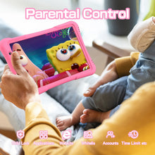 Load image into Gallery viewer, PRITOM 10 inch kids tablet Android 12, 4GB(2+2)+32GB, Quad Core, 6000 mAh, WiFi 6, Dual Camera, Bluetooth, Toddler Tablet
