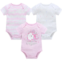 Load image into Gallery viewer, 3/6 PCS Baby Cotton Bodysuits Set Short Sleeve Summer Outfits for Newborn Boys &amp; Girls 0–12 Months
