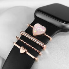 Load image into Gallery viewer, Metal Charms Decoration For Apple Watch Strap 5 Pcs Diamond Jewelry Ring for Iwatch Samsung Galaxy Watch Band Accessories Nails
