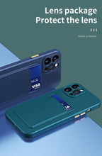Load image into Gallery viewer, White Luxury Card Holder Phone Case for iPhone 13 12 Pro Wallet Soft Back Cover Shockproof  Cute Protective Case for iPhone Cute Case With Card Holder
