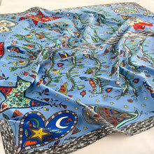 Load image into Gallery viewer, 90x90cm Square Silk-Feel Scarf – Luxury Women’s Shawl &amp; Head Wrap
