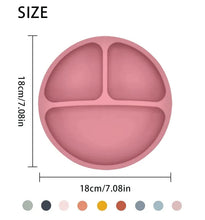 Load image into Gallery viewer, Silicone Baby Sucker Plate &amp; Rice Spoon Set Cute Cartoon Tableware
