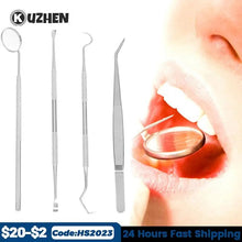 Load image into Gallery viewer, 4/3PCS/Set Teeth Cleaning Tools Dentist Tartar Scraper Scaler Plaque Remover Dental Hygiene Instruments Kit

