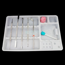 Load image into Gallery viewer, 5pcs Dental Disposable Oral Package Mouth Mirror Tweezer Probe Instrument Box Disposable Plastic Dentist Tray  2size for Choose
