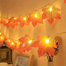 Load image into Gallery viewer, 10/20 LED Maple Leaf String Lights – Battery Powered Fairy Lights for Home &amp; Outdoor Decor
