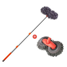 Load image into Gallery viewer, LEIBOO Car Washer Mop Foam Wash Chenille Brush Double Brush Head Roof Window Cleaning Maintenance Three-Section Telescopic Mop
