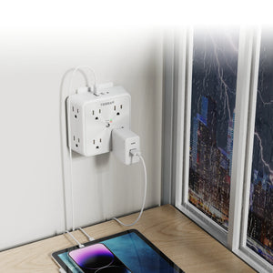 TESSAN Multi Outlet Splitter with 8 AC Outlets & 3 USB (1 USB C) Surge Protector Multi Outlet Extender for Home Office Dorm