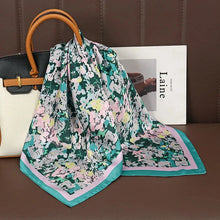 Load image into Gallery viewer, Luxury Satin Silk Square Scarf – Shawl, Hijab &amp; Fashion Wrap 2023
