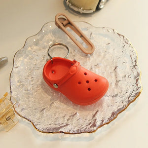 1PCS 3D Mini 7.5cm EVA Beach Hole Little Croc Shoe Keychain Bag Accessories Decoration Keyring Car Handbag Key Chain Charms