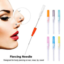 Load image into Gallery viewer, 1-50PCS Sterile Piercing Needle Disposable I.V. Catheter Cannula Ear Nose Septum Navel PIERC Needles Set 14G 16G 18G 20G 22G 24G
