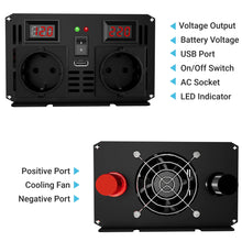 Load image into Gallery viewer, HOULI current inverter converter 12v to 220v convertidor de corriente coche 2000W 3000W 4000W 5000W 6000W european plug 50hz
