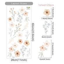 Load image into Gallery viewer, Boho Flowers Wall Stickers Child Watercolor Bedroom Living Room Home Decor Art Eco-frienly Removable Decals PVC Murals
