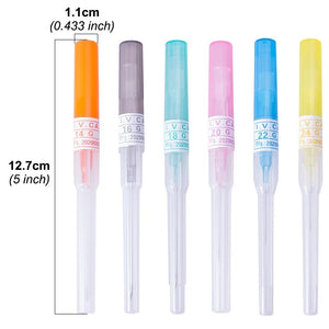 1-50PCS Sterile Piercing Needle Disposable I.V. Catheter Cannula Ear Nose Septum Navel PIERC Needles Set 14G 16G 18G 20G 22G 24G