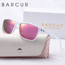 Load image into Gallery viewer, BARCUR Original Trendy White Pink Polarized Sunglasses Lightweight Comfort Square PC Eyewear for Women Sports UVA &amp; UVB Protection Trendy Sun Glasses for Summer
