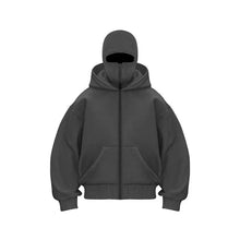 Load image into Gallery viewer, Men’s &amp; Women’s Sports Hoodie with Built-In Mask – Fleece Zip-Up Plus Size Casual Sweatshirt for Autumn &amp; Winter
