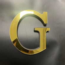 Load image into Gallery viewer, Gold Mirror 3D Letter Wall Stickers – Acrylic Peel &amp; Stick Decor
