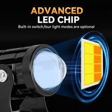 Load image into Gallery viewer, With Switch 2pc Super Bright Motorcycle LED Explorer Headlight Projector Fisheye Len LED Moto Fog Auxiliary Motorcycle Headlight
