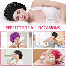 Load image into Gallery viewer, Women’s Satin Sleep Bonnet – Silk Hair Bonnet Wide Band
