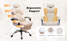 Load image into Gallery viewer, Executive Office Chair with Foot Rest High Back Office Chair Computer Gaming Chairs Big and Tall PU Leather Office Brown

