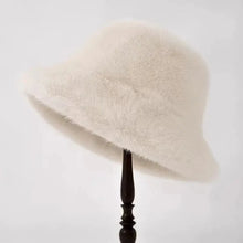 Load image into Gallery viewer, Fluffy Fur Fisherman Hat For Women Winter Plush Ear Protection Cap Windproof Warm Female Panama Caps Solid Fashion Bucket Hat
