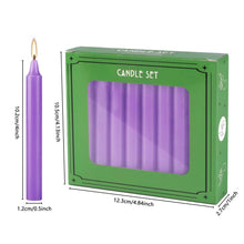 Load image into Gallery viewer, 20-Piece Purple 4-Inch Drip-Free Soy Wax Dinner Candles – Smokeless, Fragrance-Free, Hand-Pulled for Weddings, Parties, and Home Décor
