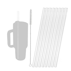 6 pack Replacement Straws for Stanley 40oz Adventure Quencher Travel Tumbler, Reusable Plastic Straws with Cleaning Brush