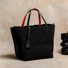 Load image into Gallery viewer, CHCH Large Capacity Black Knitted Tote Bag – Simple Shopping Handbag
