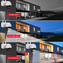 Load image into Gallery viewer, 8MP Dual Lens 2.8mm -12mm 8X Zoom 4K PTZ WiFi IP Camera Outdoor AI Human Tracking CCTV Audio Home Security Surveillance Camera
