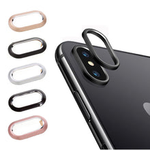Load image into Gallery viewer, 2 In 1 Metal Camera Lens Protector For Iphone 7 8 Plus X Lens Protective Circle Ring Cover With Tempered Glass For Iphone X Scratch Resistant Hd Tempered Glass Camera Screen Protector
