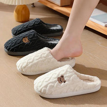 Load image into Gallery viewer, Winter Fluffy Shoes Women Cotton Slippers Cartoon Bear Thick Sole Warm Slides Men Female Couple House Indoor Plush Flat Shoes
