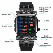 Load image into Gallery viewer, LED Watch Men Fashion Creative Crab Type Electronic Watch Luminous Binary Gift Business Style Cool Waterproof Multi Function
