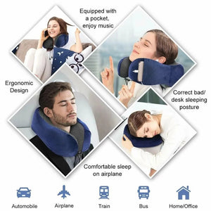 U Shaped Memory Foam Neck Pillows Soft Slow Rebound Space Travel Pillow Massage Neck Cervical Healthcare Bedding Drop Shipping