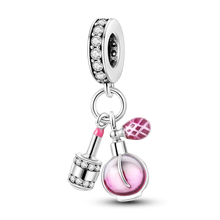 Load image into Gallery viewer, 925 Sterling Silver Pink Butterfly &amp; Luminous Firefly Charm – Dangle Bead for Bracelet or Necklace | Elegant DIY Jewelry Gift for Women
