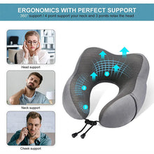 Load image into Gallery viewer, Soft Travel Pillow U Shaped Travel Healthcare Memory Foam Neck Cervical Airplane Pillow Neck Cushion
