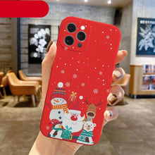 Load image into Gallery viewer, Christmas Pattern Design Red Silicone Phone Cover Anti-Scratch Soft Slim Bumper Shockproof Protective Case Shockproof Phone Case For iPhone 13 14 Pro Max Merry Christmas Candy Silicone Bumper Cover
