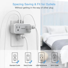 Load image into Gallery viewer, TESSAN Multi Outlet Splitter with 8 AC Outlets &amp; 3 USB (1 USB C) Surge Protector Multi Outlet Extender for Home Office Dorm
