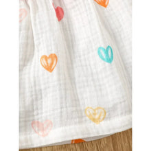 Load image into Gallery viewer, Baby Girl Summer Dress Set (0–9M) – Love Print Sleeveless Dress with Matching Hat
