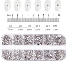 Load image into Gallery viewer, 100/50cm Luxury Crystal Chain Nail Charms - 1.5/2mm Clear &amp; AB Diamond Nail Art Decoration

