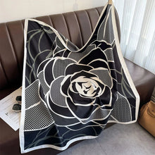 Load image into Gallery viewer, 90x90cm Square Silk-Feel Scarf – Luxury Women’s Shawl &amp; Head Wrap
