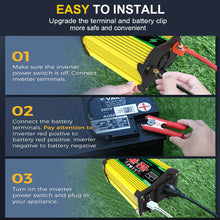 Load image into Gallery viewer, 4000W Vehicle Smart Inverter Dual LCD Display 12V To 220V/110V Intelligent Power Inverter Digital Power Inverter for RV Caravan

