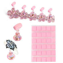 Load image into Gallery viewer, Magnetic Nail Holder Set - 5/30pcs False Nail Tip Practice Stand with Crystal Base
