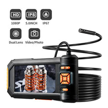 Load image into Gallery viewer, Dual &amp; Triple Lens Industrial Endoscope 1080P 5 &#39;&#39;LCD Borescope Inspection Camera with 8mm IP67 Waterproof Snake Camera For Car
