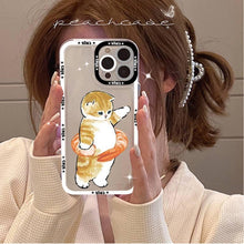 Load image into Gallery viewer, Cute Cat Phone Case for iPhone 11 12 13 Mini Pro Max 14 Pro Max Case shell  Blank Printable Phone Case for Soft Rubber Cool Polish  Phone Case
