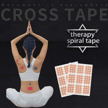 Load image into Gallery viewer, (Pack of 10 sheets) Kindmax Healthcare Spiral Cross Kinesiology Tape Physical Therapy Cross Tape for Pain Relief
