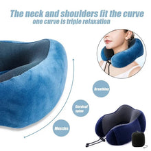 Load image into Gallery viewer, U Shaped Memory Foam Neck Pillows Soft Travel Pillow Massage Neck Pillow Sleeping Airplane Pillow Cervical Healthcare Bedding
